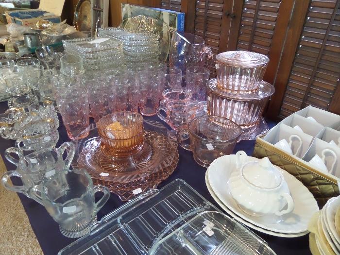 an enormous collection of good quality glassware, collectible's & vintage pieces - Queen Mary Ribbed Vertical 1930's