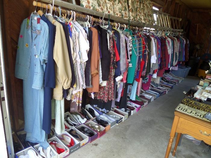 a very large collection of ladies clothing & shoes 