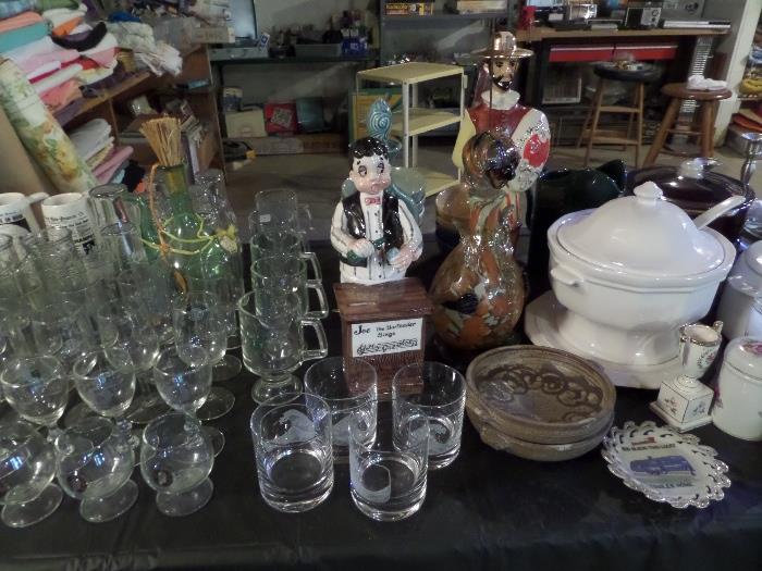 vintage glassware, home decor, and retro items 