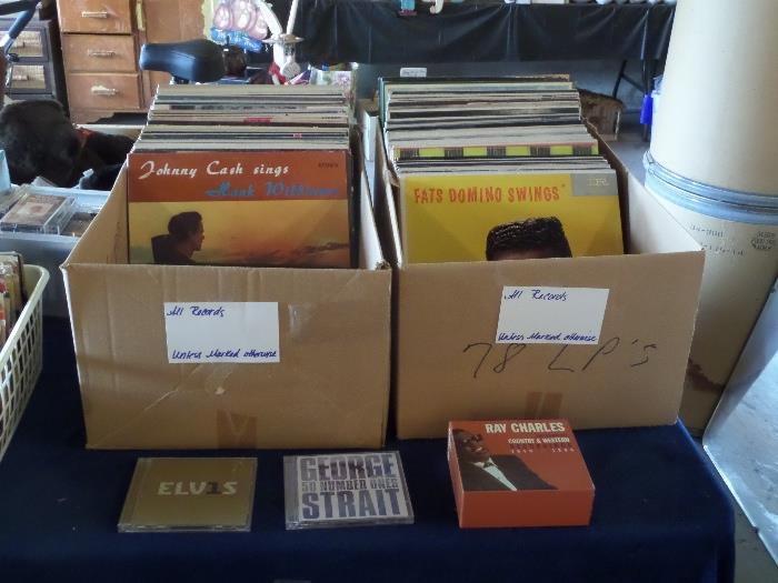 LP's, old 45's, 8 tracks, CD's, cassette's and compolations 