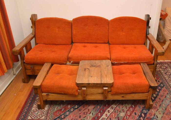 Vintage Sofa with Matching Ottoman/Coffee Table