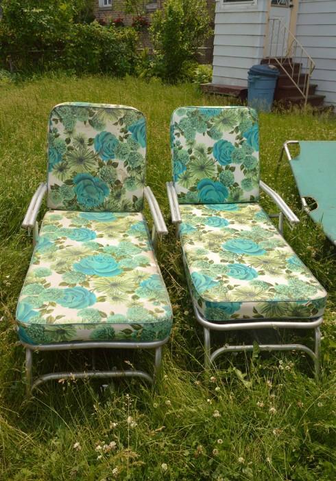 Pair of Aluminum Loungers with Fantastic Cushions