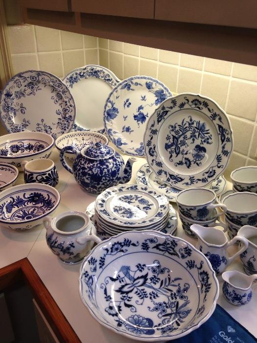 "Blue Danube" amongst collection of blue and white china
