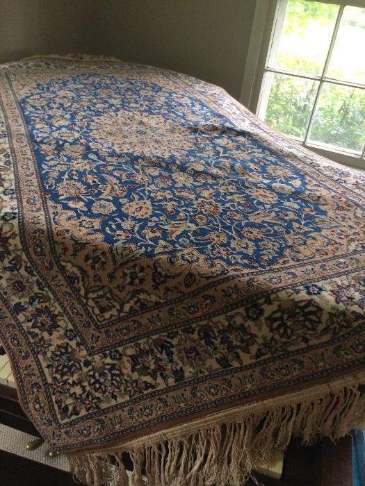 Persian Nain rug 43" by 81" wool & silk, approximately 60 years old and in excellent condition.