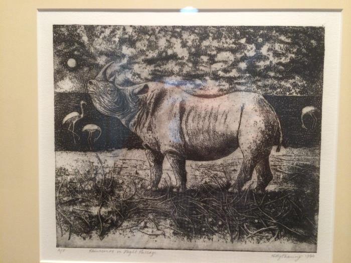 "Rhinoceros in Night Passage" by Kelly Fearing