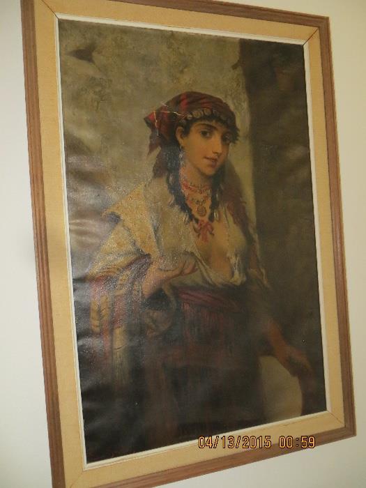 19th cent Oil on canvas signed