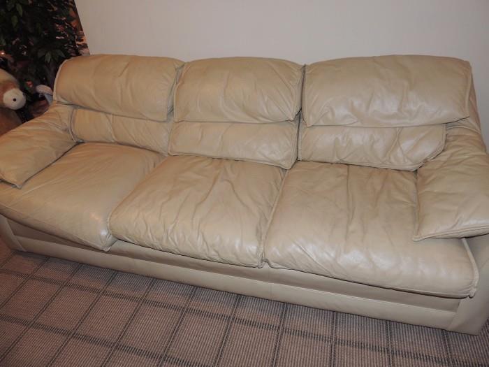 Leather sofa one of two