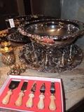 Sheridan silver plate punch bowl set