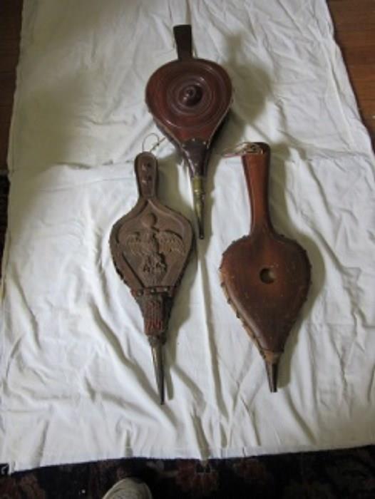 Three bellows. one dates to 1840's 