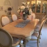 coaster formal dining table two leaves, twelve chairs