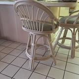 Bamboo rattan swivel breakfast bar chair