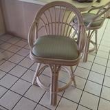 Bamboo rattan swivel breakfast bar chair