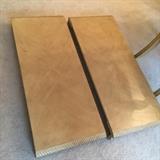 coaster formal dining table, double pedestal, two leaves, twelve chairs