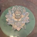 Crystal lotus candle holder