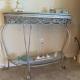 School of Fish Metal Half Round Table