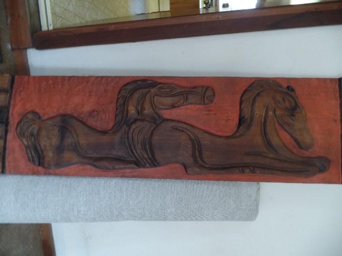 Carved wood panel
