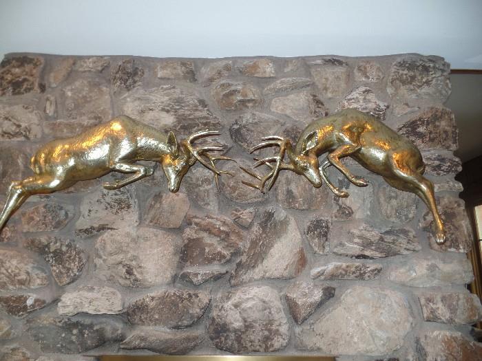 Magnificent brass stags commissioned by original owner of house