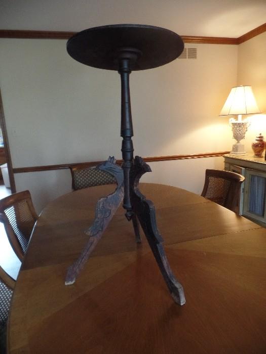 Antique carved candle stand