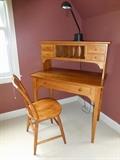 Nichols & Stone Solid Maple Secretary, Single Drawer Desk, Topped By Four Drawers & Cubby Slot Organizer