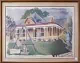 1982 Print of a Chapell Hill, Texas home circa 1909
