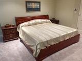 King Platform Sleigh Bed w/ Hawn Orthopedic Firm Mattress, Pr Nightstands