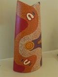 Australian Pooutback Ceramic Vase, 9-1/2"H