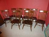 Eight Early American Dining Chairs (Two Host)
