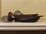 Steve Boozer Hollw Body Hand Carved Decoys, Red Headed and Black Drake