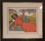 L'Estampe et l'Affiche. Jean Peské (France 1870-1949), Double Linen Mat Lithograph, Image 25"W x 29"H