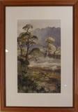 Richard Bacon (Tasmania) Watercolor Landscape, Image 12"W x 20"H