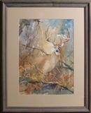Buck Deer, Watercolor, Keith Andry (Louisiana), 10"W x 14"H