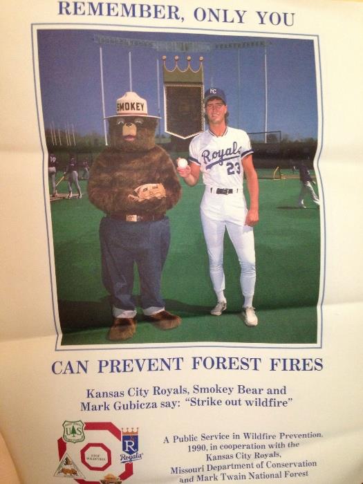Kansas City Royals - Mark Gubieza with Smokey Bear Poster