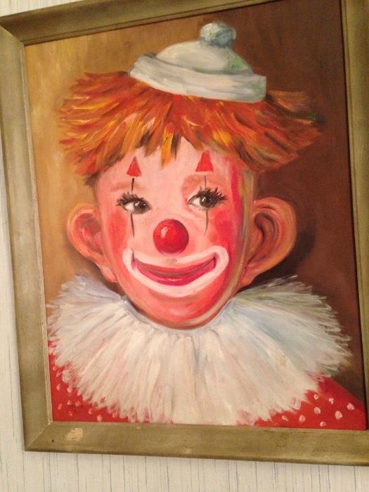 Original Clown Picture. Signed  Acrylic