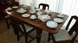 Beautiful 1920's deco solid oak dining set.