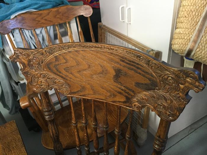 Oak Draw Leaf and Table and Four Chairs