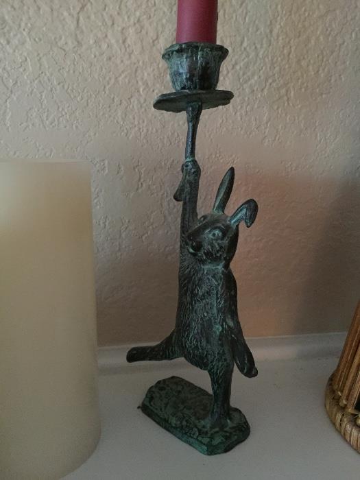 Pair of Bunny Candleholders