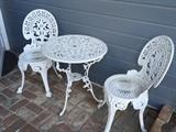 Iron Patio Table and 2 Chairs