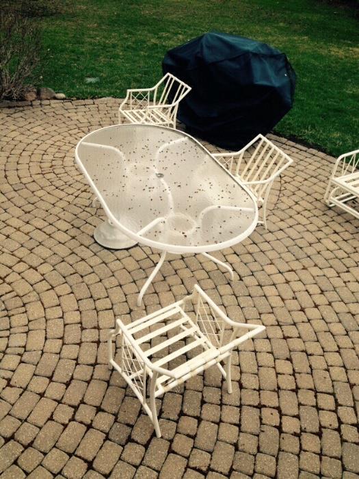 Patio Table with 4 chairs, umbrella and stand - cushions are available