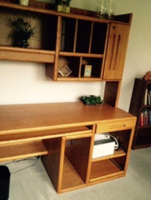 Student desk with shelving unit above - attached - GREAT price!!!