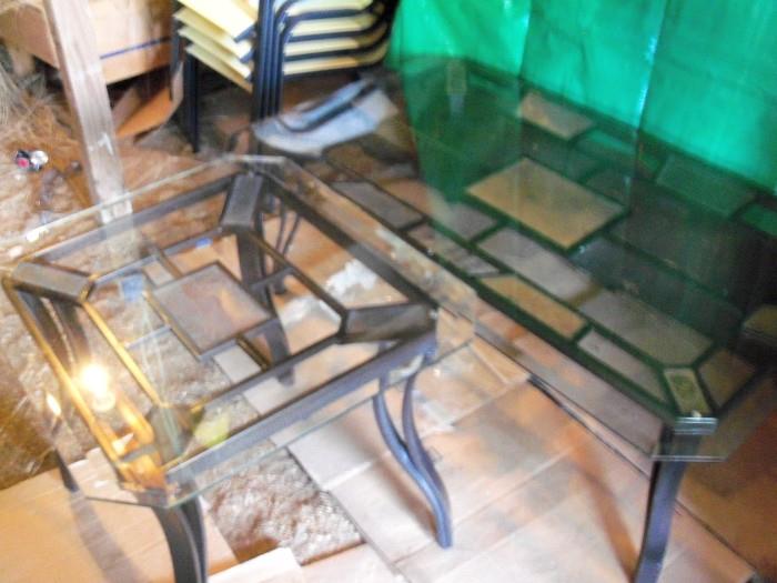 IRON & GLASS COFFEE & END TABLE