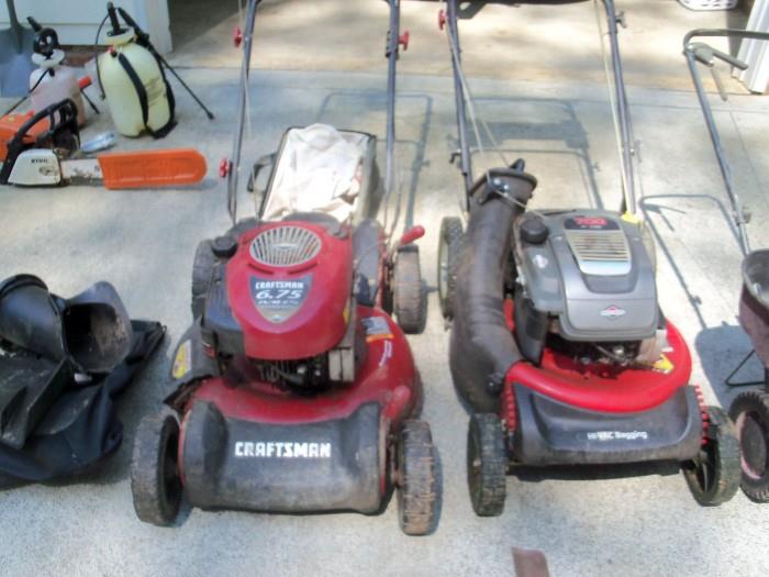 2 OF THE 3 LAWN MOWERS WE GOT IN THIS SALE