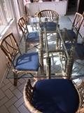Very Thick Plate Glass Large Table with matching Chairs