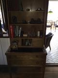 Fold Out Hutch with Leather inlay