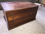 Antique Sewing Box with original contents and buttons