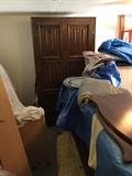 Garage full of furniture, still unpacking