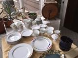 Pristine Dinnerware sets (2) Vintage Wine Press Barrel