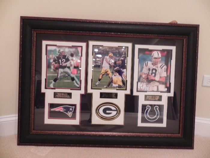 Signed quarterback Favre, Manning, Brady with authenticity 