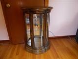 Curio Cabinet - 1 glass door - 2 glass & 1 wood shelf - 35" tall