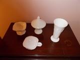 Milk Glass - 4 pieces shown...I found other pieces after I took this photo!!!!!