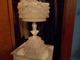VINTAGE Lady Lamp with "frilly" dress and lamp shade!